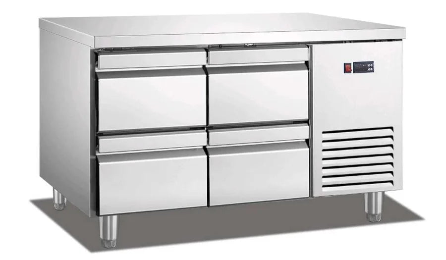 מקרר דלפק נירוסטה 4 מגירות 1200/700/850 מ"מ, 270W, מעלות 2-8