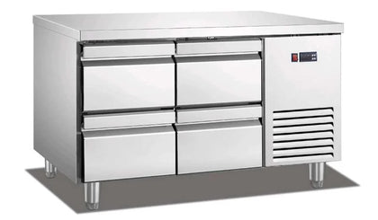 מקרר דלפק נירוסטה 4 מגירות 1200/700/850 מ"מ, 270W, מעלות 2-8