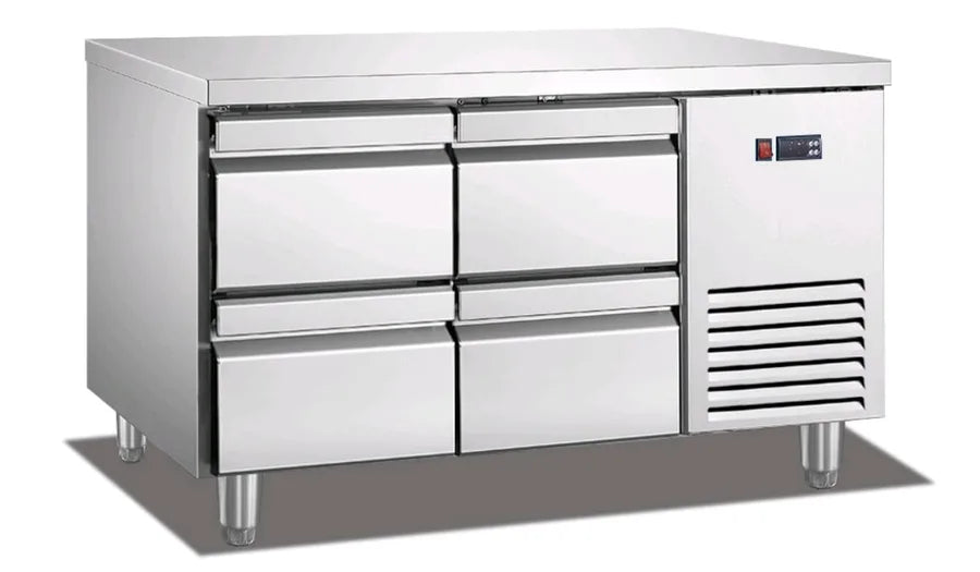 מקרר דלפק נירוסטה 4 מגירות 1500/700/850 מ"מ, 318W, מעלות 2-8