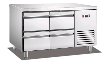 מקרר דלפק נירוסטה 4 מגירות 1500/700/850 מ"מ, 318W, מעלות 2-8