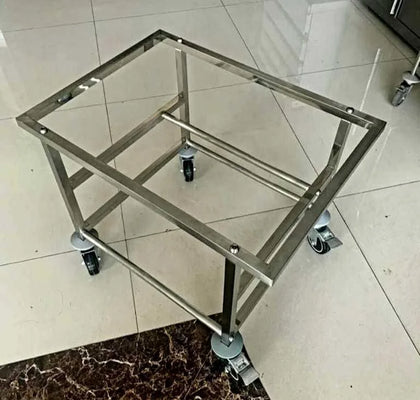 עגלת נירוסטה למיכל 130 ליטר